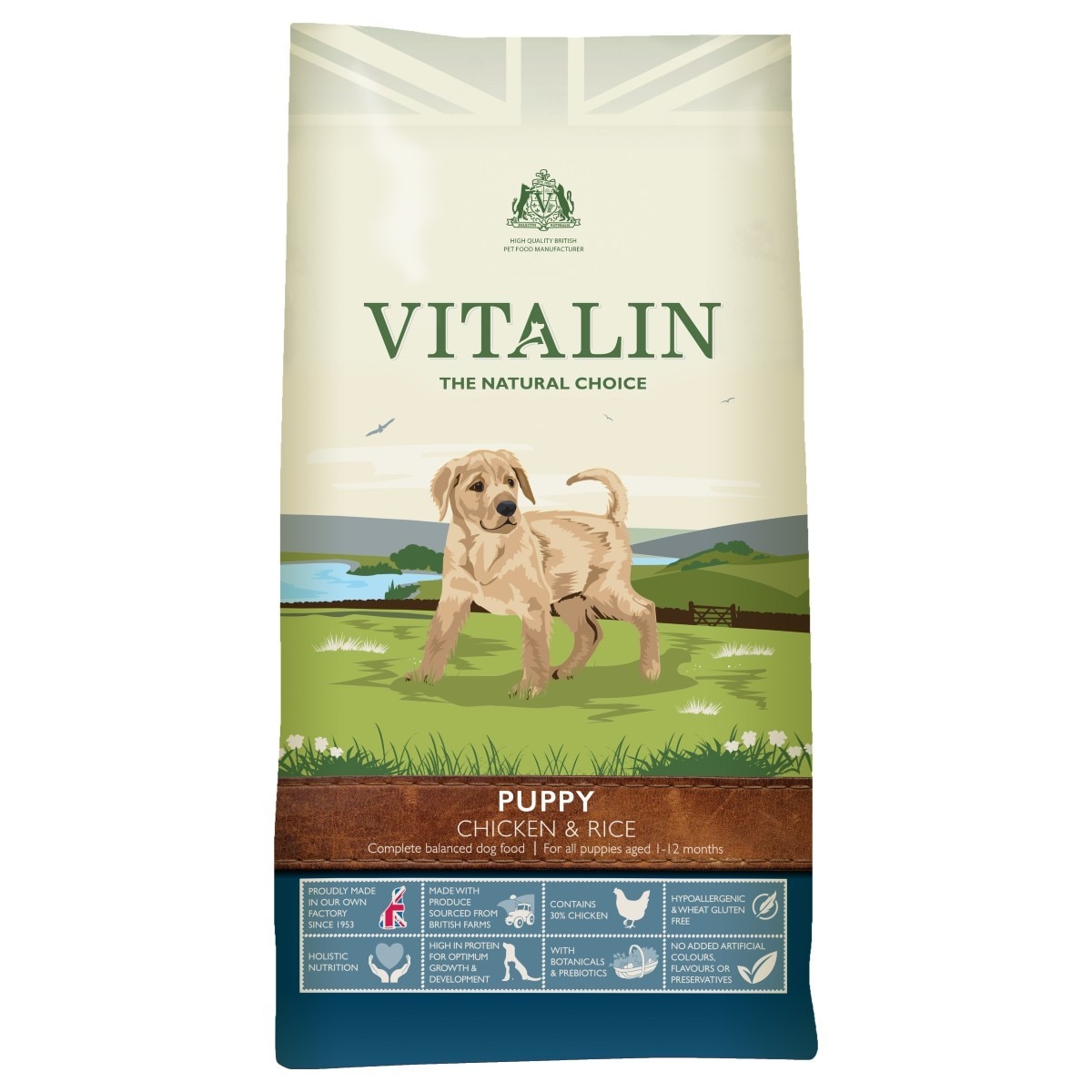 Vitalin Natural Chicken & Rice Dry Puppy Food - 6kg